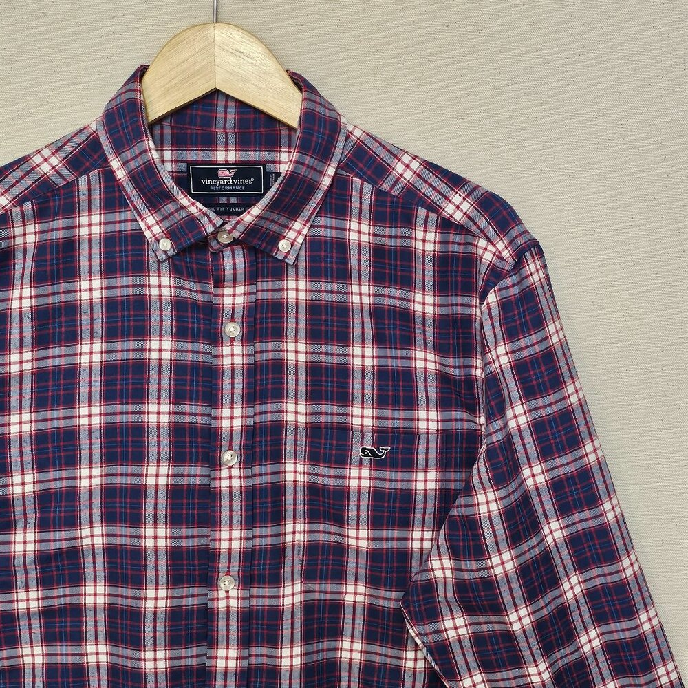 Vineyard Vines Performance Light Flannel Classic Fit Tucker Shirt M